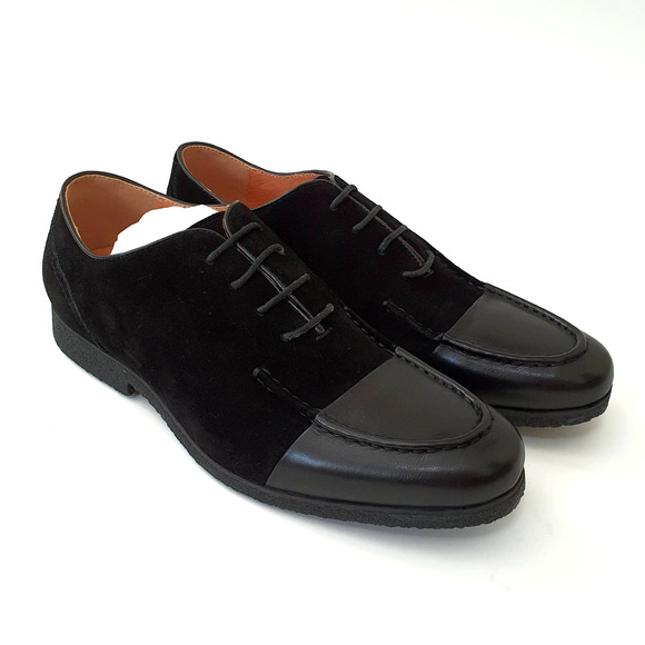 Vintage Foundry Basalt Oxford Leather Suede Black Dress Shoes Size 10 main image 7